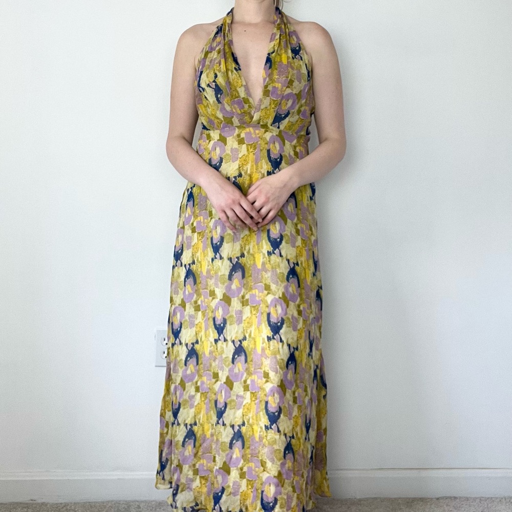 Zara Yellow Printed Boho Beach Maxi Dress 💛🐚